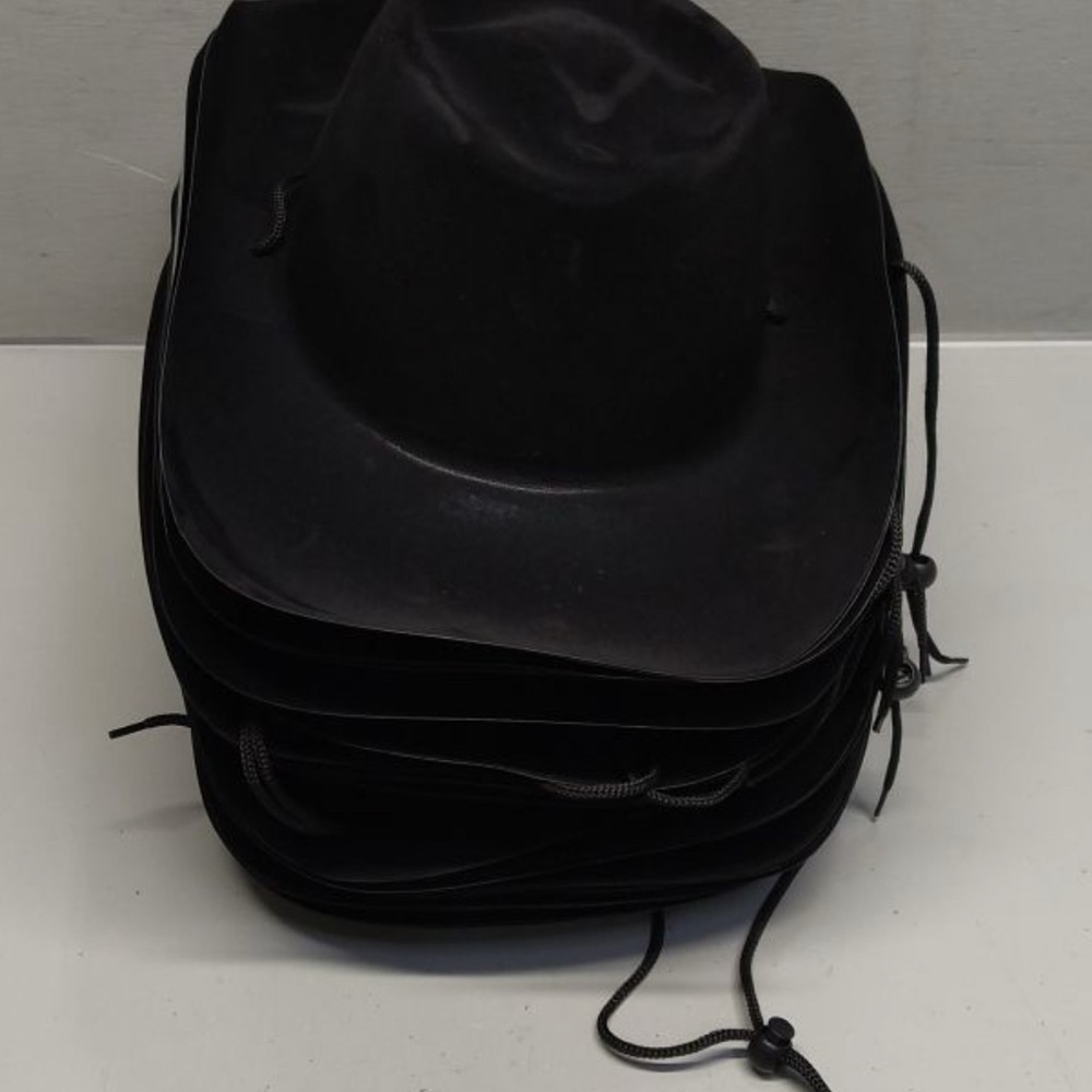 20 Plastic felt disposable Black Cowboy Hats - Picture 2 of 2